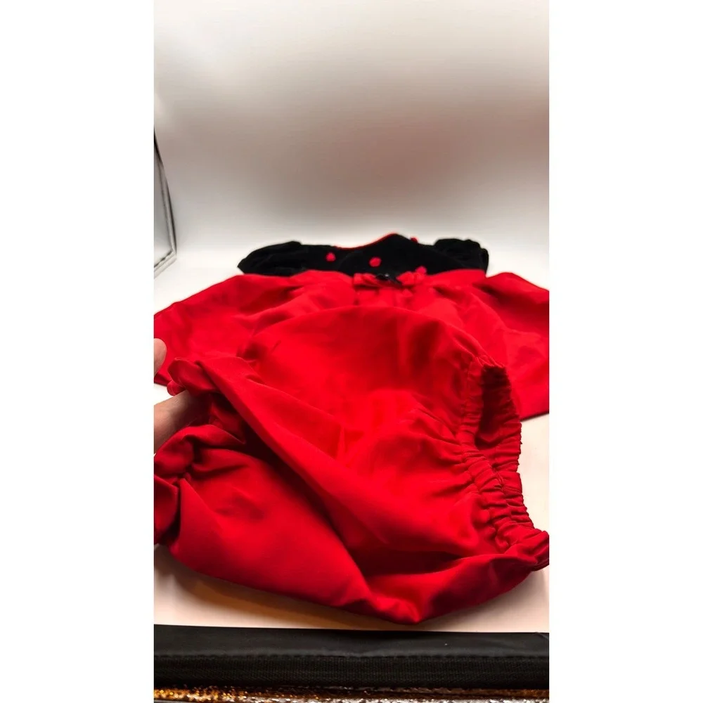 Youngland Baby Girl Red Black Velvet Rose Dress Bloomers Bow 18M Valentine dress